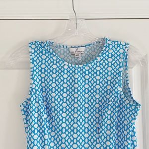 Jude Connally Blue and White Pattern Dress